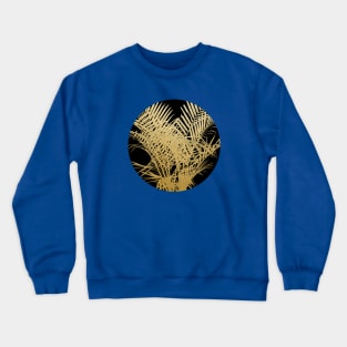 Golden Palm on Black Crewneck Sweatshirt